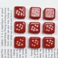 Perline quadrate in acrilico rosso stella ciondolo gioielli accessori materiale fai da te - 8# Rosso verniciato