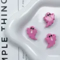 Cuentas de fantasma pintadas acrílicas joyería DIY accesorios coloridos abalorios sueltos - 8# rosa brillante