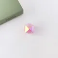 Detailed close-up view of acrylic faceted rhombus bead with glossy UV coating for DIY arts. - Rose Red