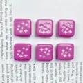 Perline quadrate in acrilico viola con stelle per la creazione di gioielli fai-da-te e ciondoli. - #11 Rosa fucsia laccato