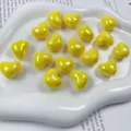 Acrylic AB color coated heart beads detail shot, colorful DIY handmade jewelry accessories. - Yellow