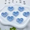 Acryl Mehrschichtige Herz Perlen DIY Handwerk Zubehör Schmuck Herstellung Anhänger - 23x30mm (Loch 2.5mm) / Solides Blau