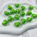 Acrylic AB coated heart loose beads DIY handmade jewelry accessories keychain craft - Fluorescent Green