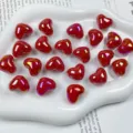 Acrylic AB color heart loose beads red colorful DIY handmade jewelry accessories keychain material - Red