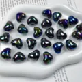Acrylic AB Color Heart Beads DIY Jewelry Making Craft Mobile Phone Chain Accessories. - Black