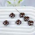 17mm perline fungo a pois bianchi marrone simpatico fai da te creazione gioielli accessori - Caffè
