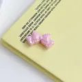 Pink acrylic double-layer bowknot DIY accessory for phone chain keychain hair clip crafts. - Pink