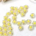 Acryl Blumen Perlen lose transparente gelbe Kern DIY Handwerk Zubehör für Schmuckherstellung. - AB-Farbeffekt / Gelb