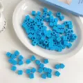 Blaue Acryl quadratische Buchstabenperlen, große Loch lose Würfelperlen für DIY Schmuck Ketten. - SS2138 Koreanisch Aquablau
