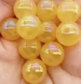 Perles rondes en acrylique couleur gelée jaune AB pour bijoux faits à la main colliers. - 8 mm env. 1750 pcs / Jaune Doré