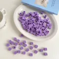 Acryl einfarbige quadratische Buchstabenperlen lose DIY Schmuck Zubehör Halskette Großhandel - SS2135 Koreanisch Helllila
