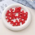 Perles nœud étoile en acrylique peinture cuite bricolage bijoux chaîne téléphone accessoires - Rouge