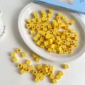 Acrylic square letter beads with large holes, perfect for DIY jewelry making and necklaces. - SS2133 Korean Dark Yellow