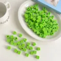 Acrylic square letter beads, green large hole alphabet beads for DIY jewelry making and necklaces. - SS2137 Korean Emerald Green