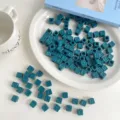 Dark teal acrylic square alphabet beads loose DIY jewelry making necklace accessories wholesale - SS2139 Korean Ink Blue