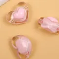 Rosa Acryl Herz Perlen AB Beschichtet DIY Lose Perlen fur Armband Handwerk Haarschmuck Zubehoer - 13*17 mm transparenter Effekt / Rosa
