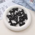 Perles nœud étoile en acrylique noir détail, parfait pour bijoux DIY et chaînes de téléphone. - Noir