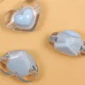 Acryl AB Farbe 3D Herz DIY lose Perlen, transparente handgemachte Armband Anhänger. - 13*17 mm transparenter Effekt / Blau