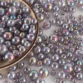 Irisierende Acryl Craquelé Perlen 8-20mm lose für handgemachte DIY Schmuck Zubehör Bastelei. - 8 mm (ca. 1750 Stück) / Grau