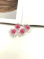 Acrilico transparente cuentas en forma de caramelo con nucleo rosa para joyeria DIY artesania. - 17 mm color sólido / Rosa rojo