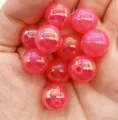 Perles rondes en acrylique enduites d'AB rose perles gélifiées étoilées pour bijoux faits à la main. - 8 mm env. 1750 pcs / Rouge Prune