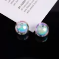 Nahaufnahme von AB Farbe transparent Acryl Perle in Perle DIY Schmuck Zubehör für Armband. - 8 mm (Ca. 1750 Stk.) / Grün