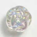 Klares irisierendes Acryl gewebtes Kugeldetail fuer DIY Handyketten Schmuck Zubehoer. - 12mm / Klarweiß