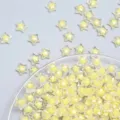 Acryl transparente Sternperlen für DIY Schmuckherstellung, Basteln und Haarschmuck. - 12 mm AB / Gelb