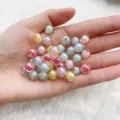 Perles en acrylique transparent coloré pour bijoux DIY, bracelets et colliers faits à la main. - 8 mm (env. 1750 pcs) / Rose rouge
