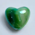 Gradient color heart bead close-up, perfect for DIY phone charms and handmade jewelry making. - Green