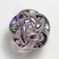 Close-up of a colorful UV electroplated acrylic woven bead, glossy transparent DIY charm. - Gray