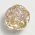12-18mm Iridescent Acrylic Woven Bead UV Rainbow DIY Phone Charm Jewelry Making - Champagne