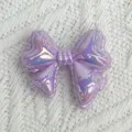 Purple iridescent bow acrylic charm DIY jewelry making pendant cute aesthetic craft material - Purple