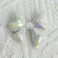 Irisierender Schleifen Acryl DIY Anhänger, holografisches niedliches Bastelzubehör Handy. - Reinweiß