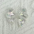 Transparent acrylic iridescent bow charm, perfect for summer DIY bracelet jewelry making accessories. - Transparent White