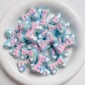 Acrylic macaron bowknot beads diy phone chain hair accessories key chain jewelry parts - Blue + Pink