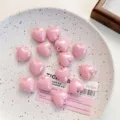 DIY rosa herz anhänger aus harz für schmuck basteln und schlüsselanhänger süße zubehörteile - 26x24mm / Rosa