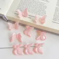 Acrylic pink faceted butterfly beads loose hair accessories DIY craft components charm lovely. - Pink