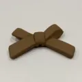 Primo piano di un fiocco marrone in silicone, texture opaca, ideale per decorare cover. - Fiocco / Caffè