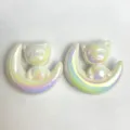 Acryl Mond Katze Anhänger DIY Perlen Schmuck Zubehör für Handykette und Rucksack Design. - Weiß