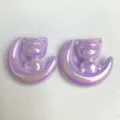 Lila schimmernde Acryl Mond Katze Anhänger, glänzende DIY Schmuck Anhänger Zubehör. - Flieder