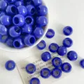 Perline a barilotto in acrilico blu perline con foro grande per creazione di gioielli - Blu Zaffiro