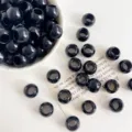 Black acrylic barrel beads large hole spacer beads DIY hair braiding jewelry making accessories - Black