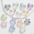Perline trasparenti in acrilico cuore stella iridescenti per accessori catena telefono - Pentagramma / Multicolore