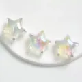 Transparente Acryl irisierende Sternperlen für Handyketten DIY handgemachte Schmuck Zubehör - Pentagramm / Weiß