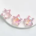 Transparente rosa schimmernde Acryl Sternperlen facettierte UV Beschichtung DIY Handy Ketten - Pentagramm / Rosa