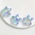 Transparente Acryl Irisierende Sternperlen fuer handgemachte Handyketten DIY Basteln - Pentagramm / Blau