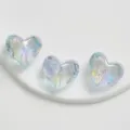 Perline a cuore sfaccettate iridescenti in acrilico trasparente per accessori gioielli catena telefono. - Cuore / Blu
