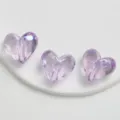 Perline a cuore sfaccettate in acrilico trasparente con placcatura UV viola fai da te. - Cuore / Viola