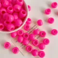 Vibrant pink acrylic barrel beads large hole beads for jewelry making and crafting DIY accessories - Hot Pink